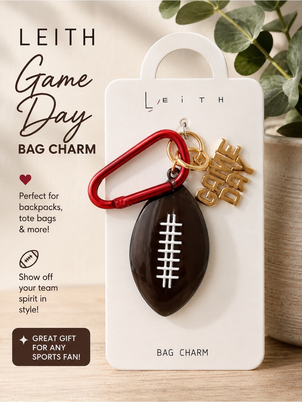 Leith Game Day Bag Charm
